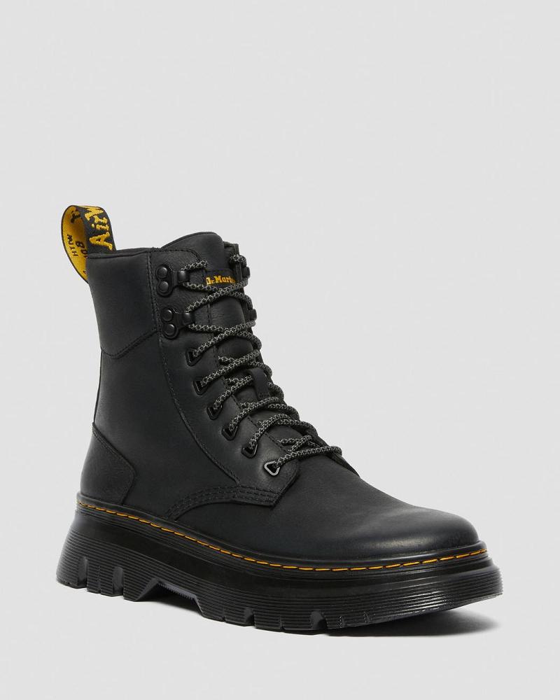 Men\'s Dr Martens Tarik Wyoming Leather Utility Ankle Boots Black | AU 452EBC